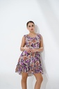 Floral Print Sleeveless Cute Midi Dress In Purple