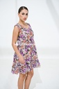 Floral Print Sleeveless Cute Midi Dress In Purple