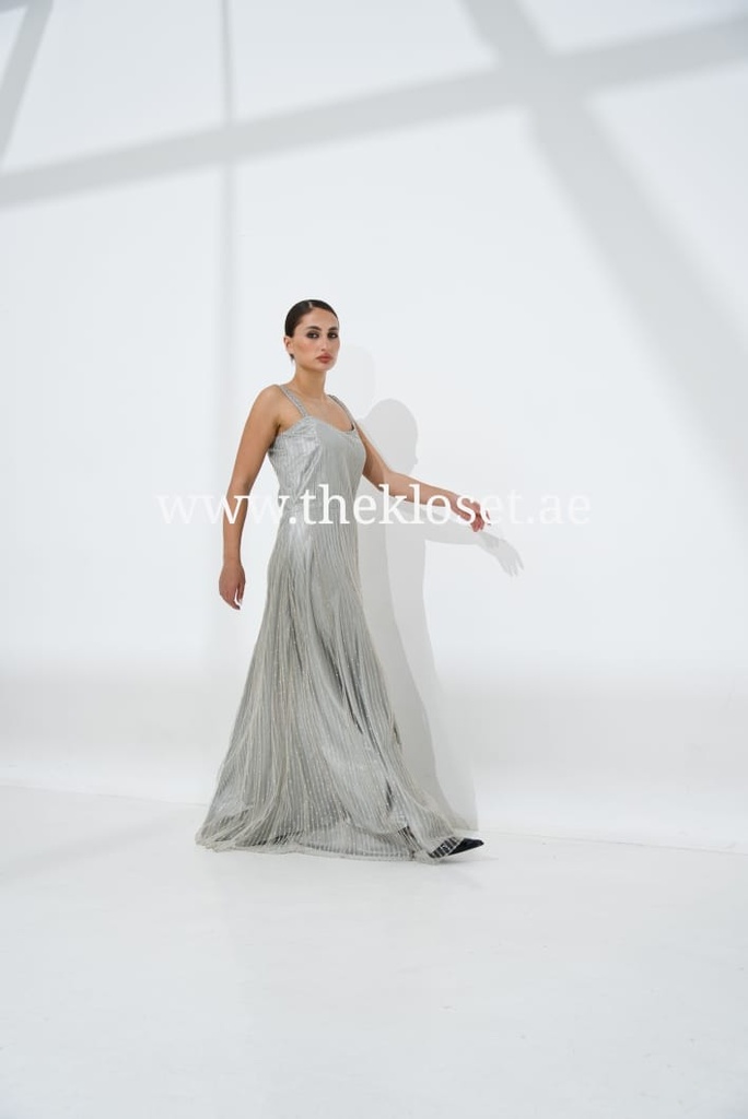 Silver Grey Chic Sleeveless Maxi Dress 