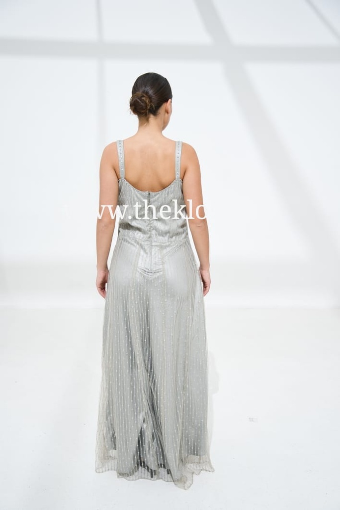Silver Grey Chic Sleeveless Maxi Dress 