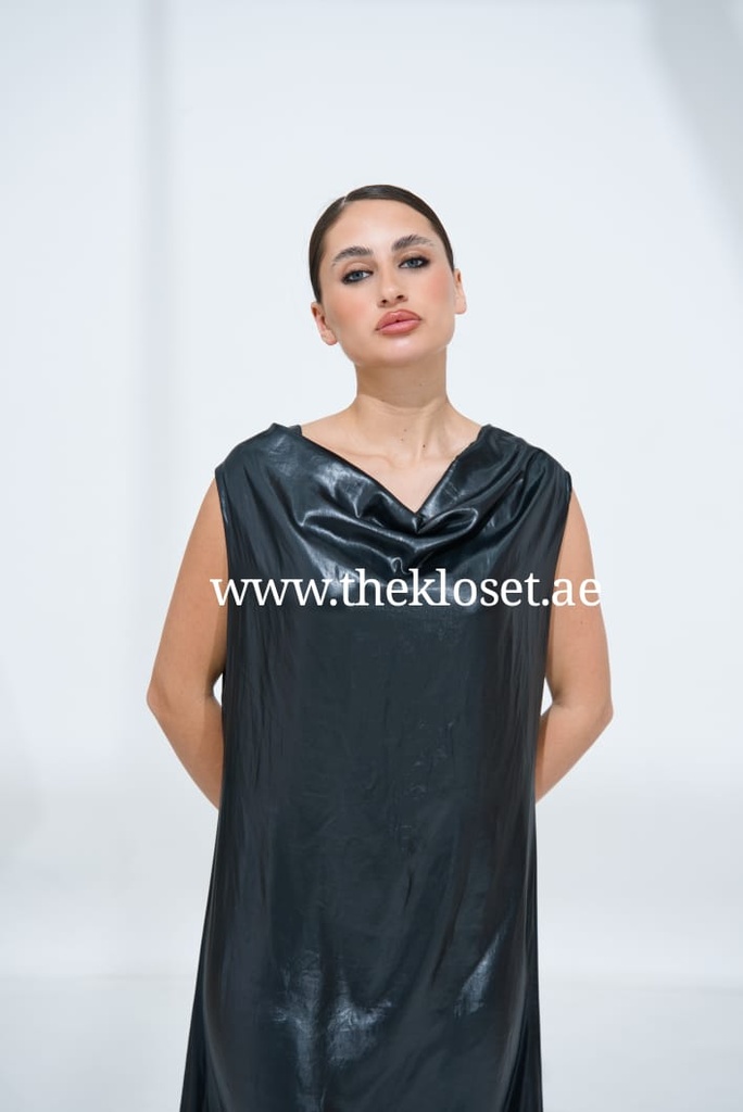 Chic Leather Sexy Long Dress