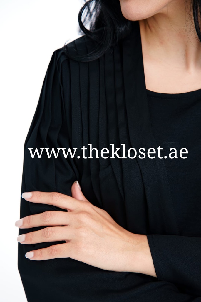 Creased Soft Plain black Abaya