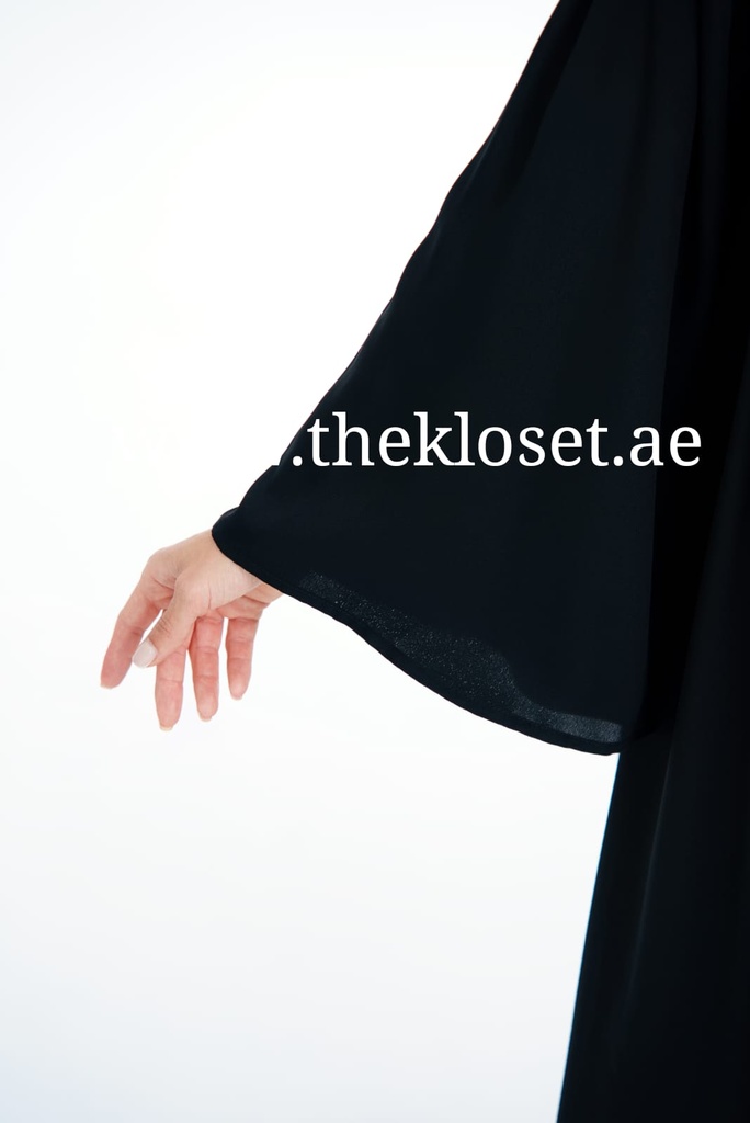 Creased Soft Plain black Abaya