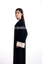 Silky black with beige cuffs Abaya