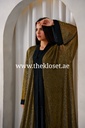 Pearls Golden black Abaya