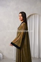 Pearls Golden black Abaya