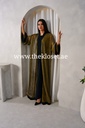 Pearls Golden black Abaya