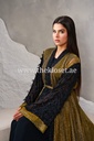 Golden & black ruffles sheer Abaya