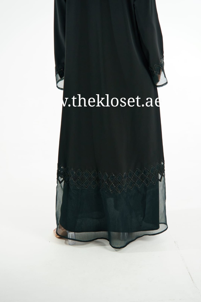 Black Abaya With Beaded Design
