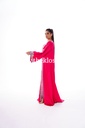Elegant Fuchsia Pink Long Dress Adorned with Stunning Embroidery