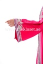 Elegant Fuchsia Pink Long Dress Adorned with Stunning Embroidery