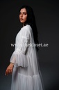 White sheer mesh Abaya