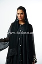 Black & white checked abaya