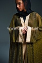 Golden Beige belted Abaya