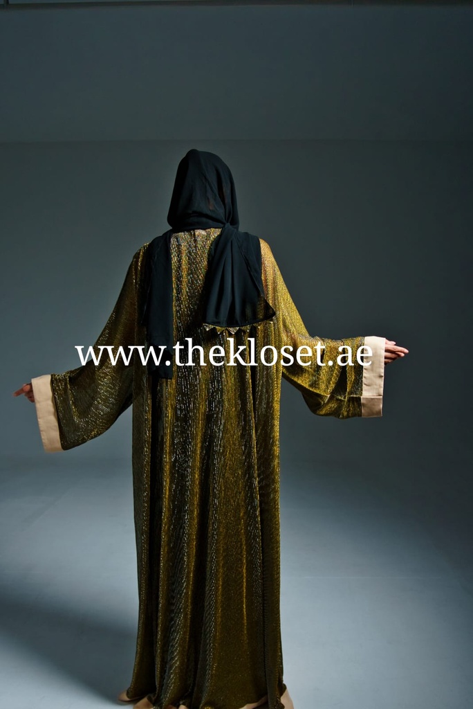 Golden Beige belted Abaya
