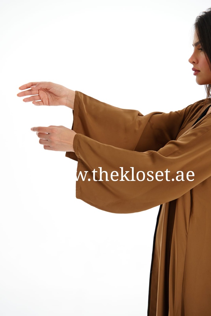 Leather lacing brown Abaya