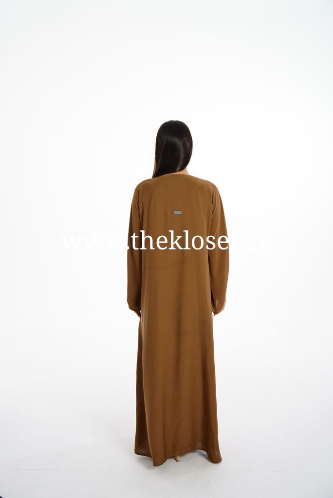 Leather lacing brown Abaya