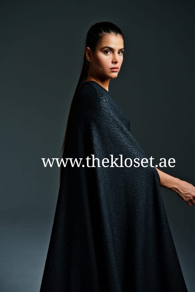 Cape black textured Abaya