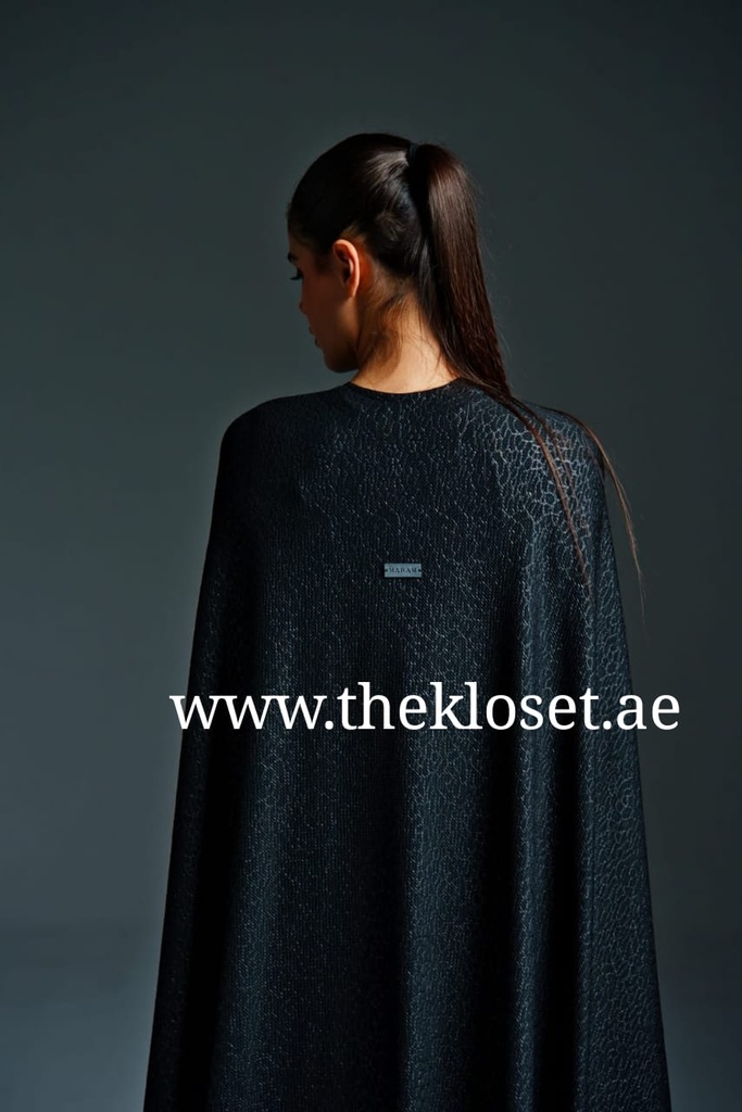 Cape black textured Abaya