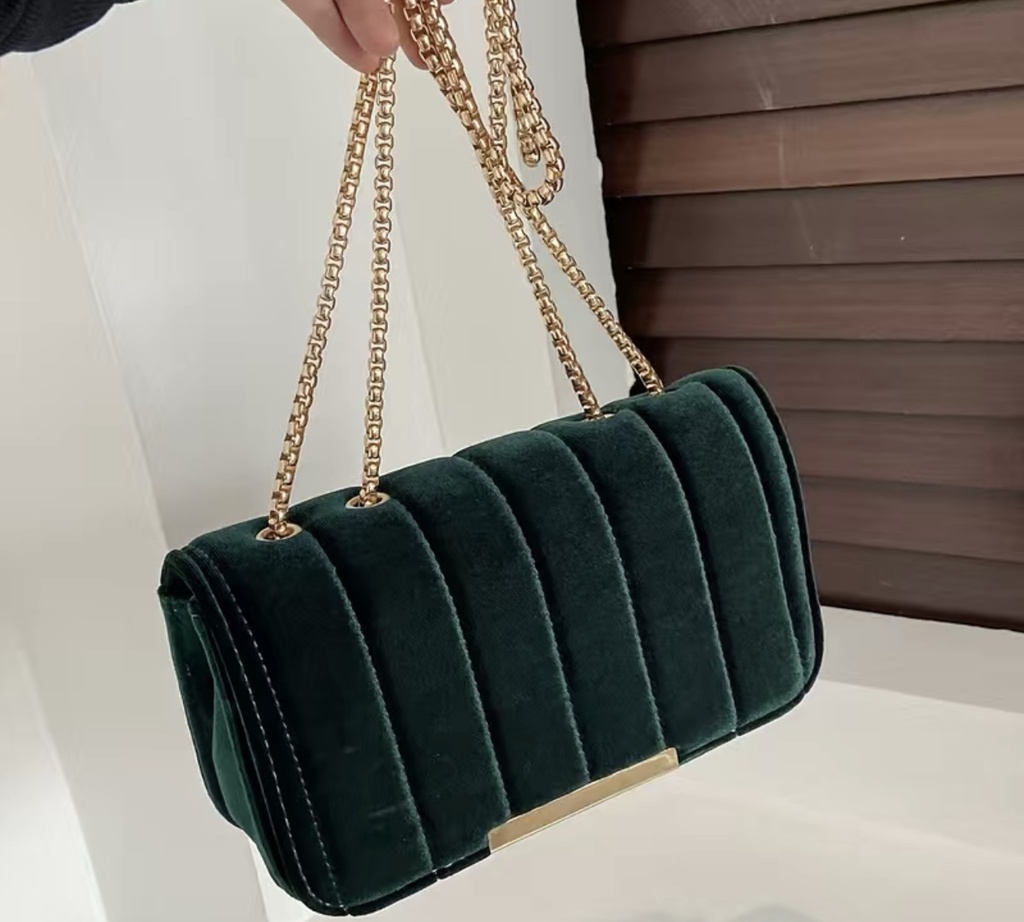 Vintage Velvet Square Shoulder Bag