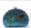 Sequins Peacock Design Clutch