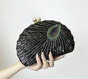 Sequins Peacock Design Clutch
