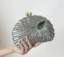 Sequins Peacock Design Clutch