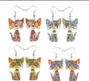Multicolor Cat Acrylic Earrings