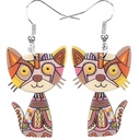 Multicolor Cat Acrylic Earrings