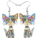Multicolor Cat Acrylic Earrings