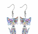 Multicolor Cat Acrylic Earrings
