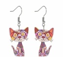 Multicolor Cat Acrylic Earrings