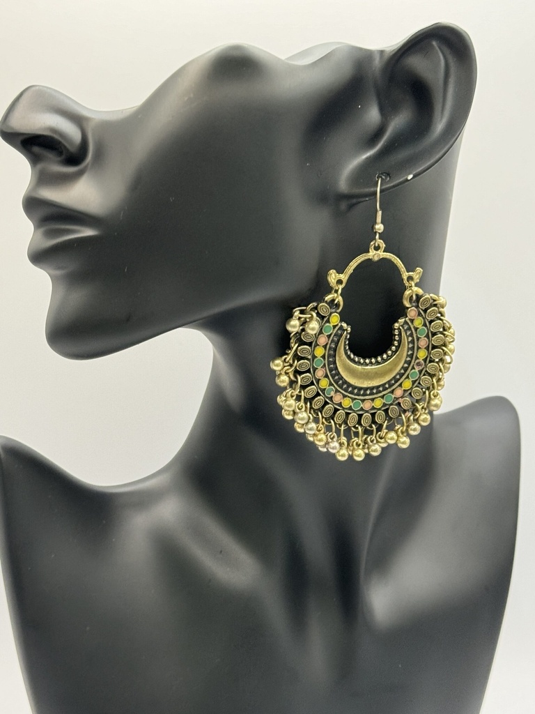 Colored Silver Indian Earrings