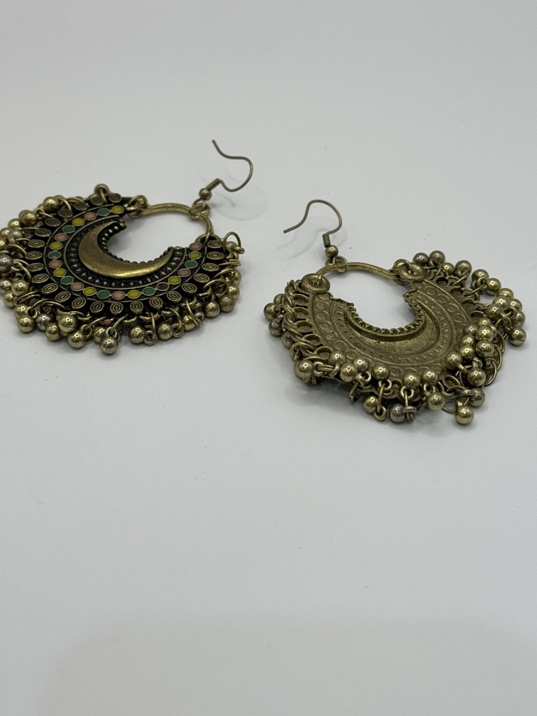 Colored Silver Indian Earrings