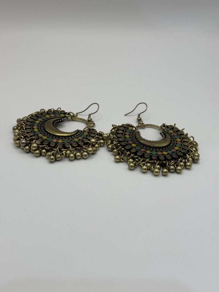 Colored Silver Indian Earrings