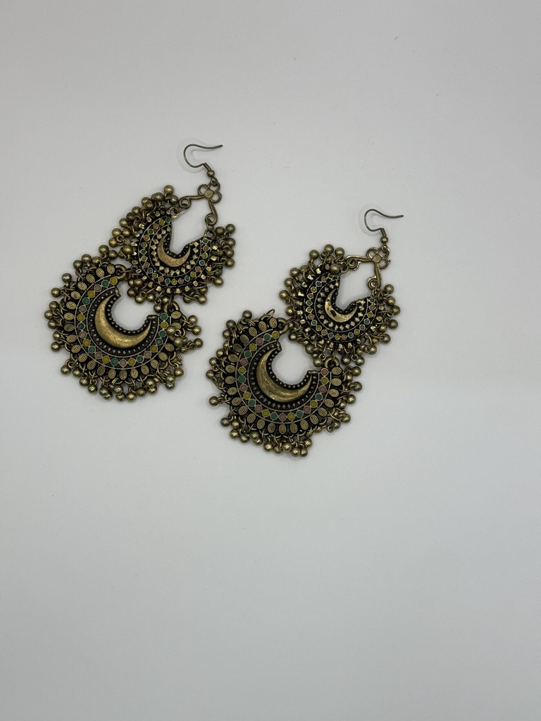 Colored Silver Indian Earrings