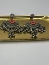 Chandelier Sliver with colored Beads Earrings