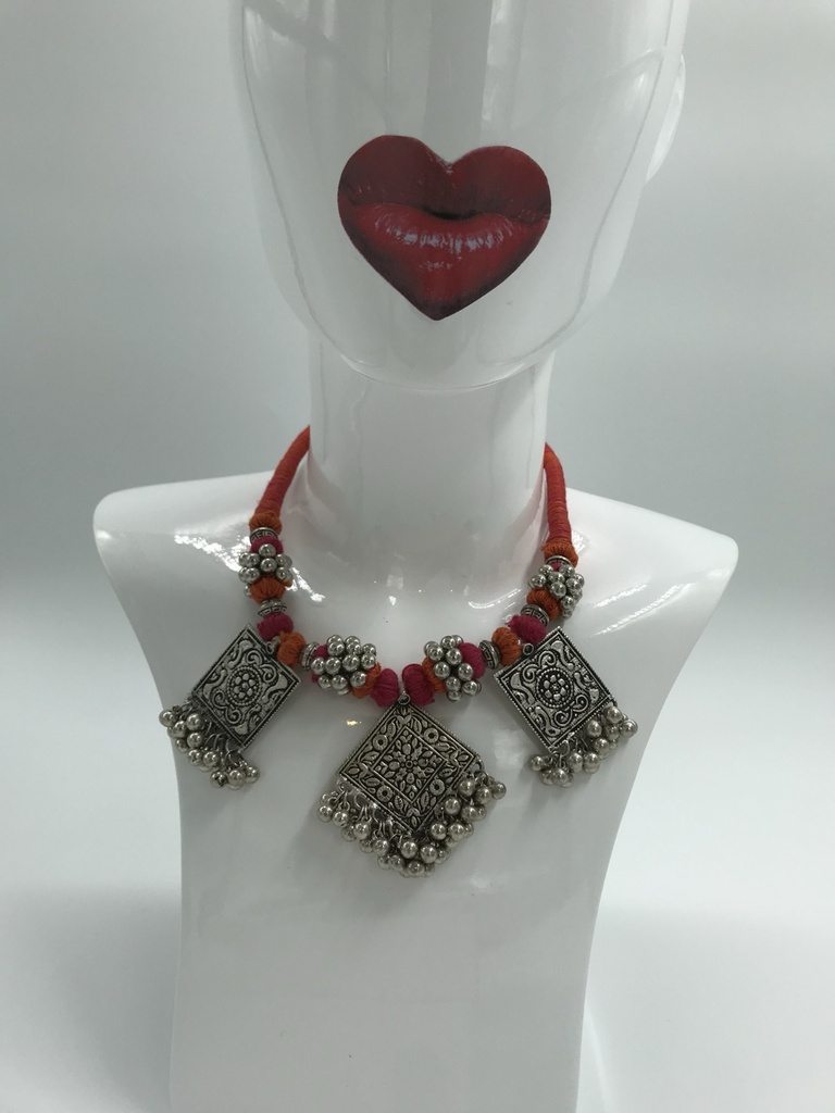 Sliver colorful Necklace