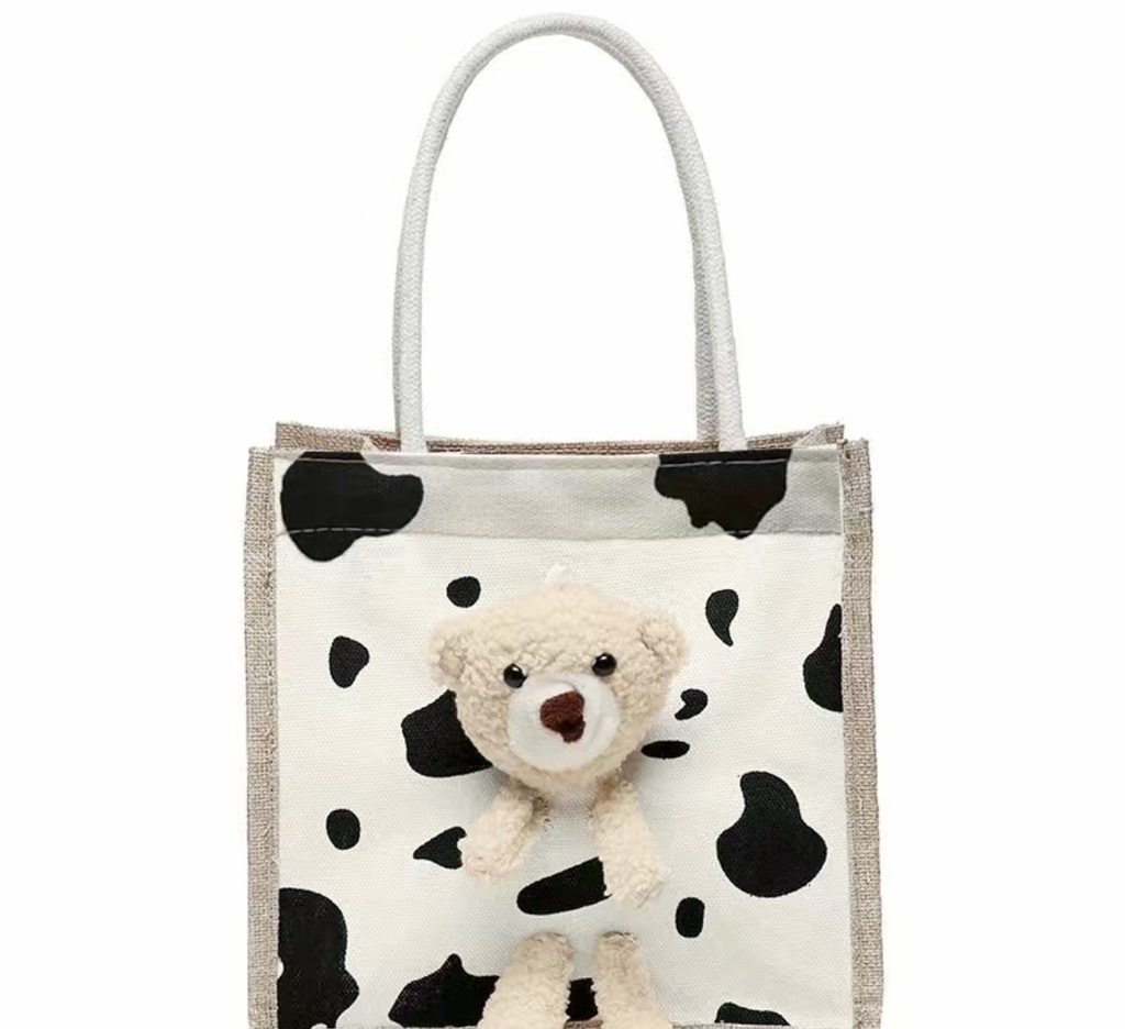 Cow Print Bear Handbag