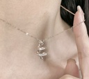 Rhinestone Alloy Christmas Tree Necklace
