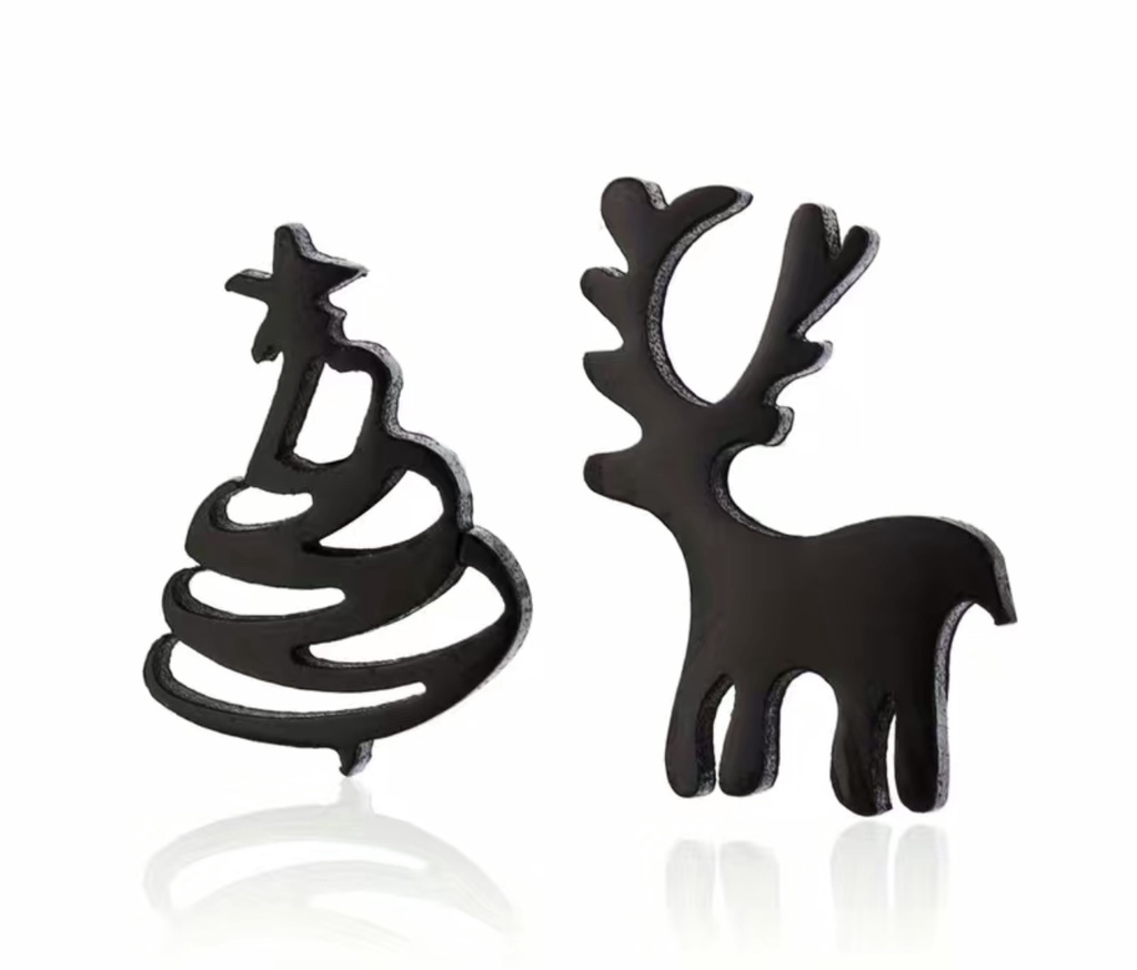 Rain Deer & Tree Earrings