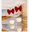 Christmas Flocking Ball with a Bow earrings