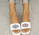 Eyes Rhinestone Slide Sandals