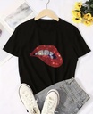 Red Rhinestone Lip T-Shirt