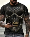 Studded Skull 3D Digital Men T-Shirt