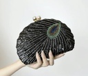 Sequins Peacock Design Clutch