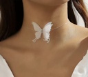 Black & White String Butterfly Necklace
