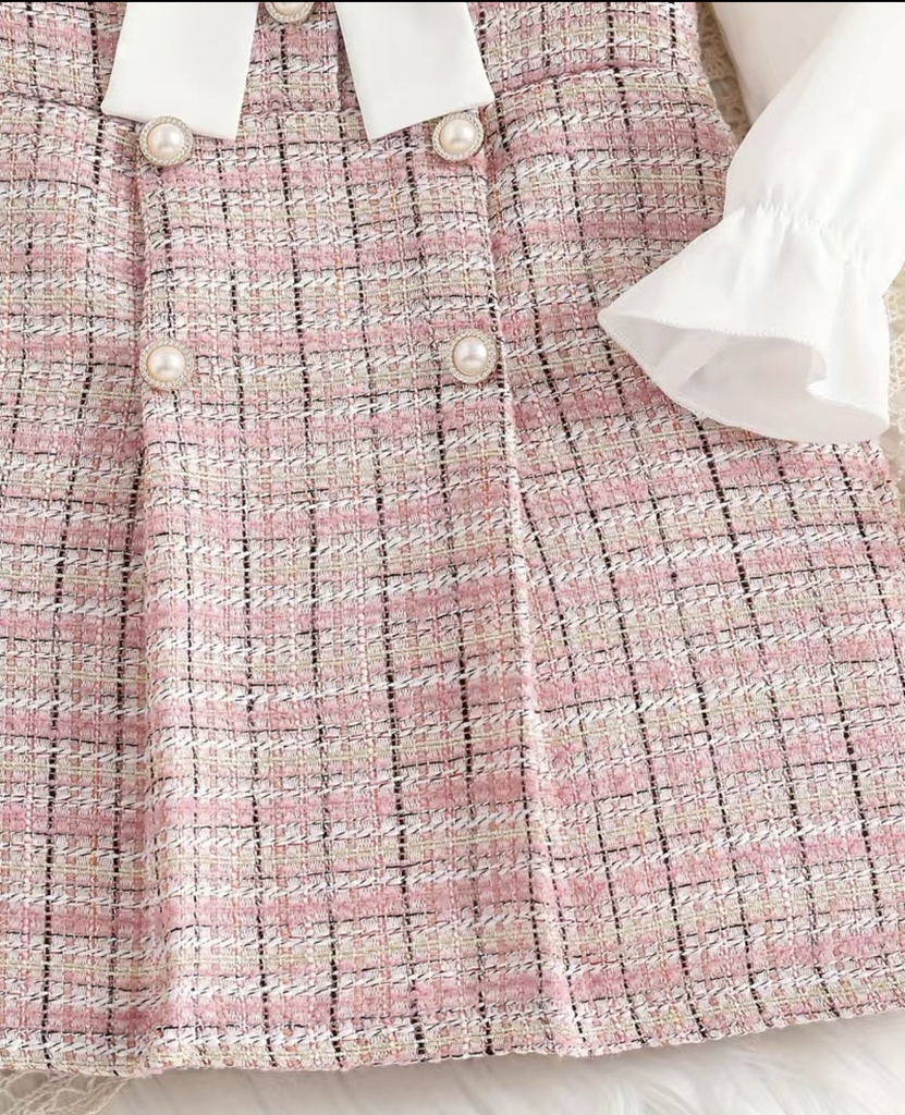 Pink Knitted Dress with beret