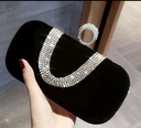 Mini Velvety Rhinestone Clutch