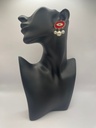 Red Circle evil eye Earrings